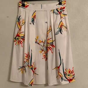 Eva Mendez New York Company Floral Print A-Line Cotton Blend Skirt Size 10